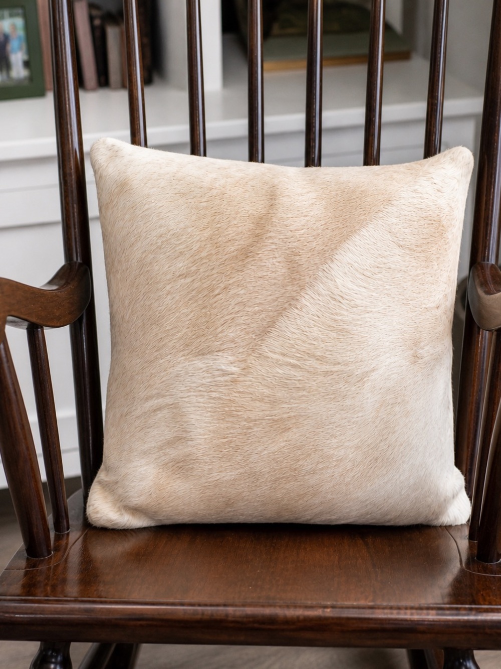 Genuine Cowhide Throw Pillow Hair-On-Hide Leather Back Western Ranch Decor 14x14